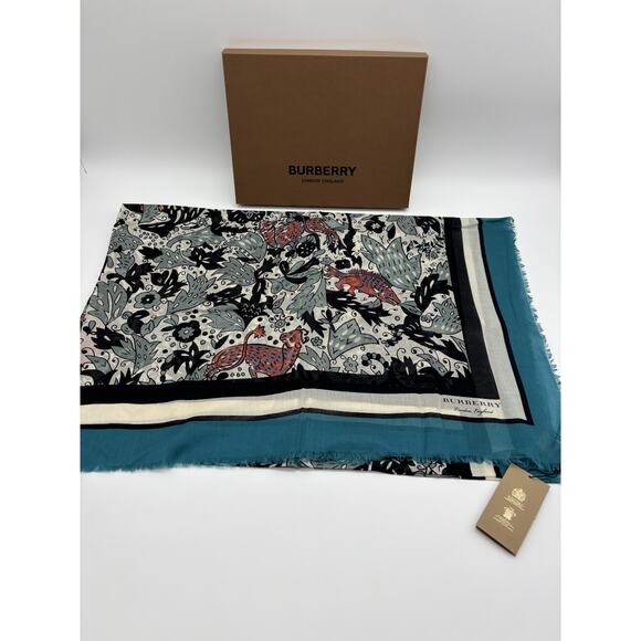 Burberry Multi-Color Print Scarf Size 195cm x 135cm – NWT - Picture 1 of 4